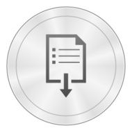 Document Downloading icon on a round button N4