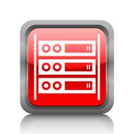 Computer Server icon on a square button N7