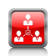 Leadership icon on a square button N12