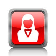 Businesswoman icon on a square button N23