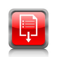 Document Downloading icon on a square button N3