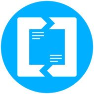 Chevron Chart icon on a round button N77