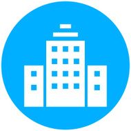 Office Building icon on a round button N80