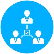 Leadership icon on a round button N27