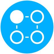 Flowchart icon on a round button N142