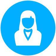 Businesswoman icon on a round button N51