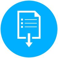 Document Downloading icon on a round button N5