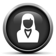 Businesswoman icon on a round button N52