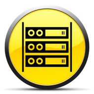 Computer Server icon on a round button N15