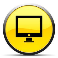 Computer icon on a round button N24
