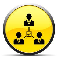 Leadership icon on a round button N29