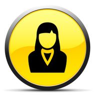 Businesswoman icon on a round button N53