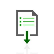 Document Downloading icon on a white background N5