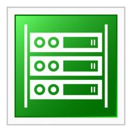 Computer Server icon on a square button N8