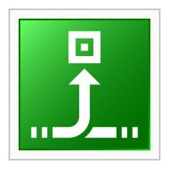 Conveyor icon on a square button N23