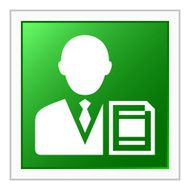 Businessman icon on a square button N76