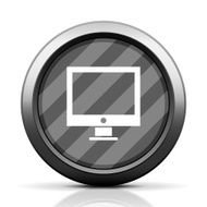 Computer icon on a round button N25