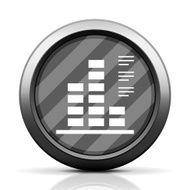 Bar Graph icon on a round button N175