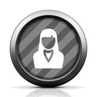 Businesswoman icon on a round button N54