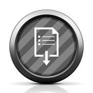 Document Downloading icon on a round button N7