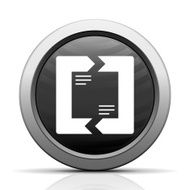 Chevron Chart icon on a round button N79