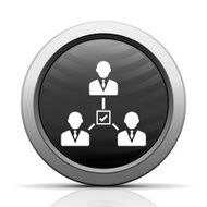 Leadership icon on a round button N31