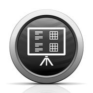 Presentation icon on a round button N18