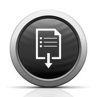 Document Downloading icon on a round button N8