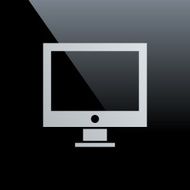 Computer icon on a black background N6