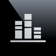 Bar Graph icon on a black background N40