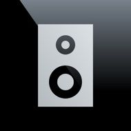 Audio Speaker icon on a black background N2