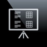 Presentation icon on a black background N4