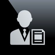 Businessman icon on a black background N36