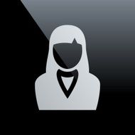 Businesswoman icon on a black background N12