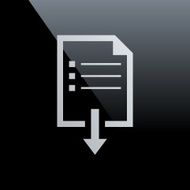 Document Downloading icon on a black background N2