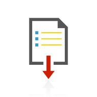 Document Downloading icon on a white background N6