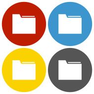 Folder icon on circle buttons