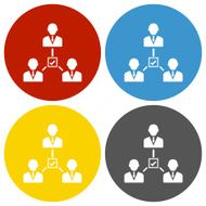 Leadership icon on circle buttons N5