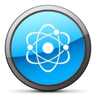 Atom icon on a round button N10