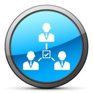 Leadership icon on a round button N32