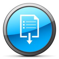 Document Downloading icon on a round button N10