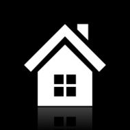 Home icon on a black background N14
