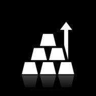 Gold icon on a black background