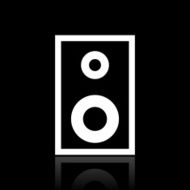 Audio Speaker icon on a black background N3