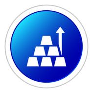 Gold icon on a round button