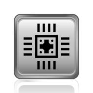 Computer Chip icon on a square button N9