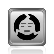 Chevron Chart icon on a square button N38