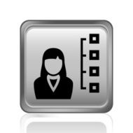Businesswoman icon on a square button N25