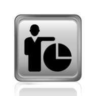 Businessman icon on a square button N77