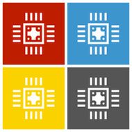 Computer Chip icon on square buttons N5